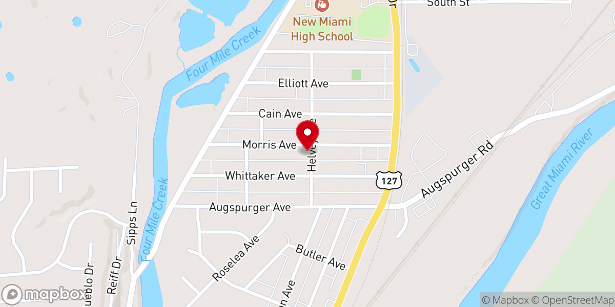 Map showing location of Miracle Revival Center