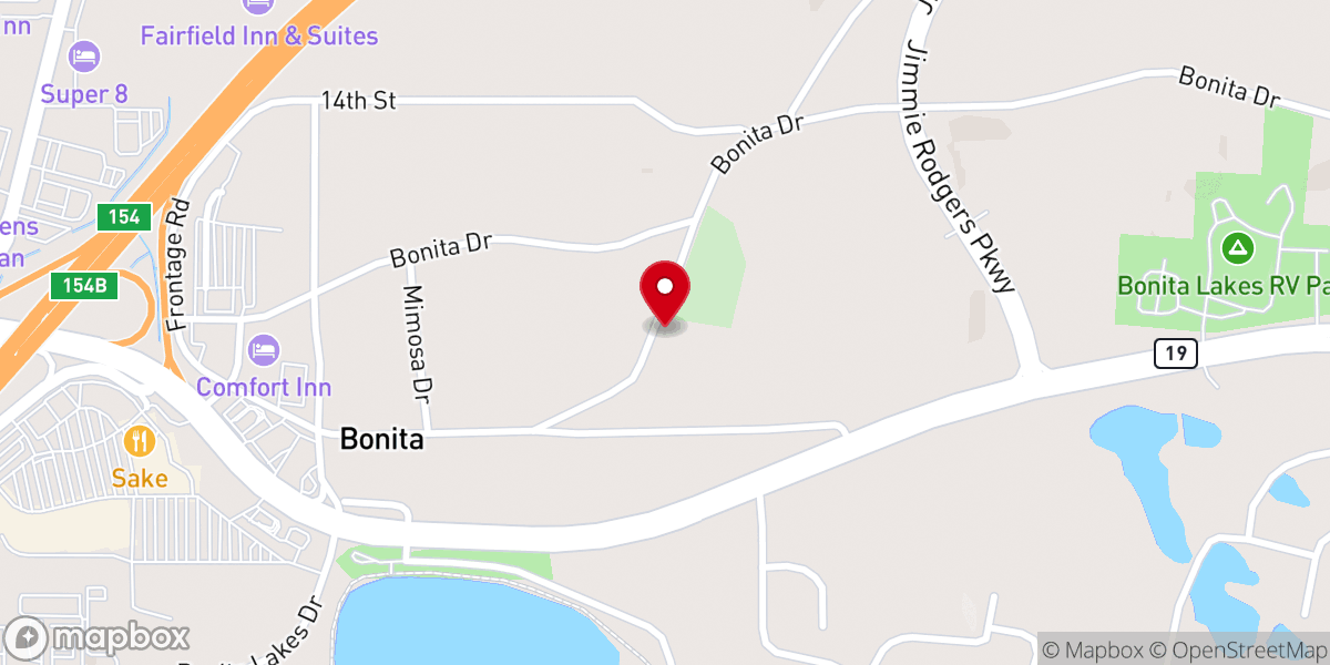 Map showing location of Oak Grove Baptist Church