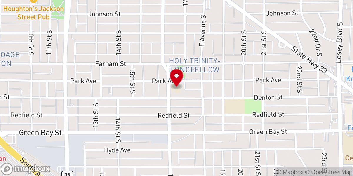 Map showing location of Mt Calvary Lutheran Church