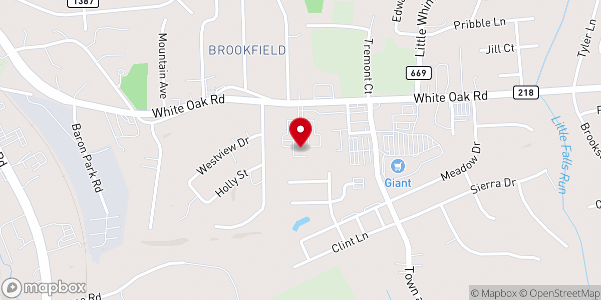 Map showing location of Temple Baptist Church