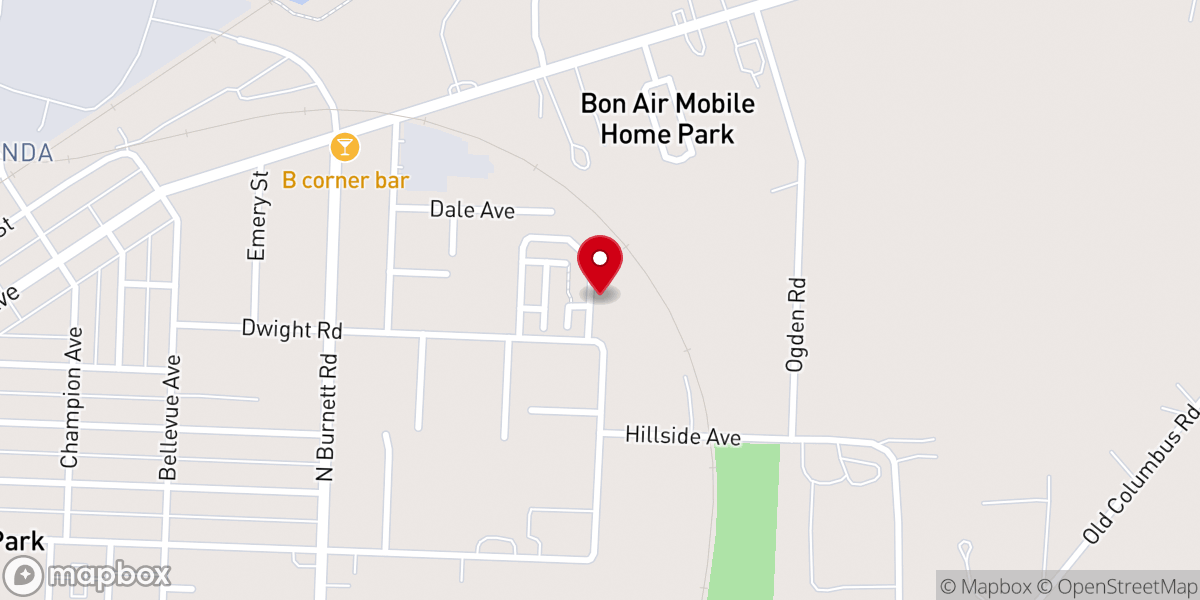 Map showing location of Baptist church