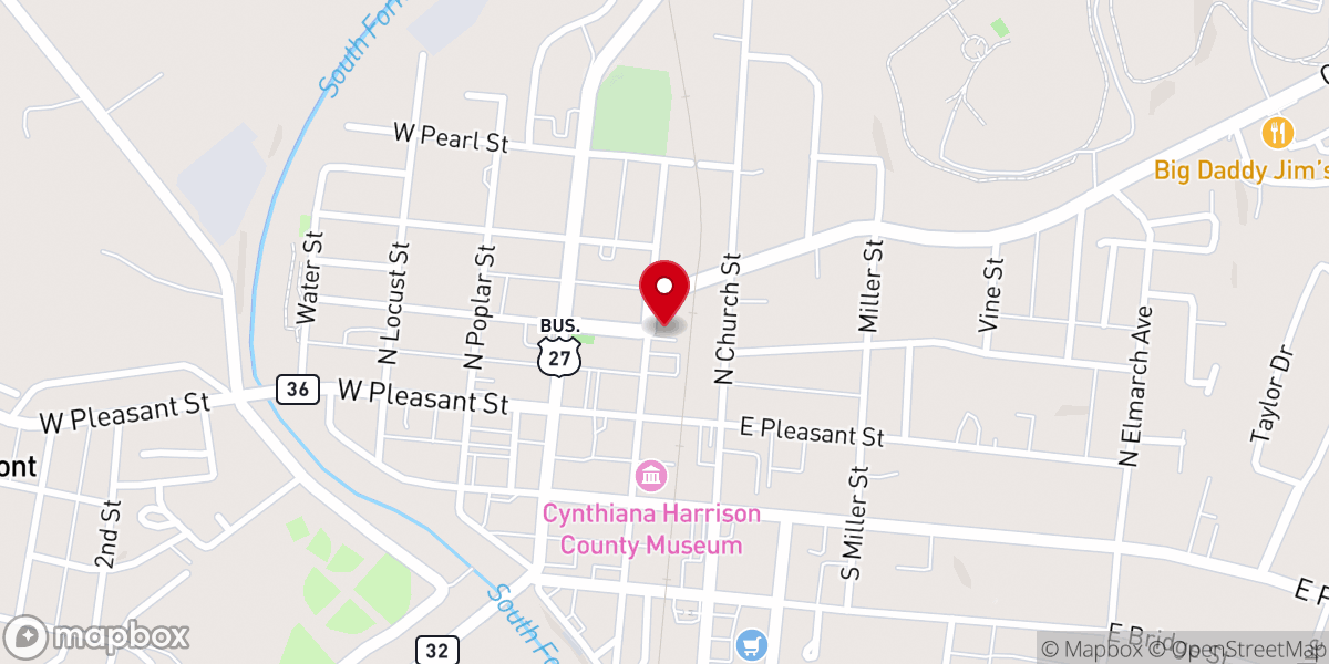 Map showing location of The Episcopal Church of the Advent, Cynthiana