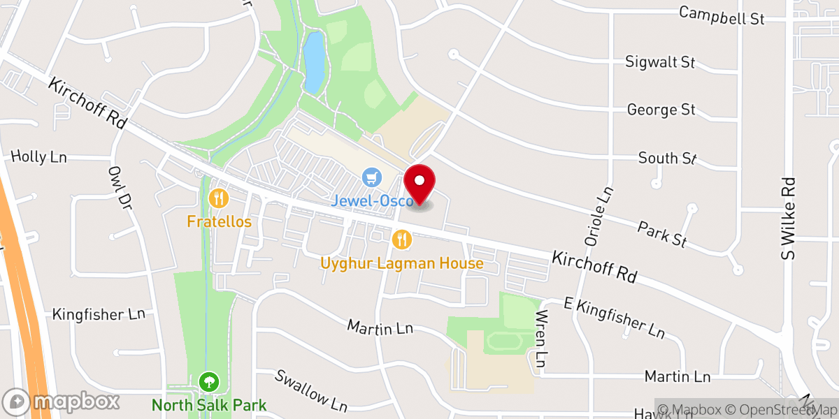 Map showing location of Community Church of Rolling Meadows