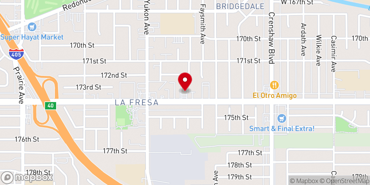 Map showing location of Hope United Methodist Church