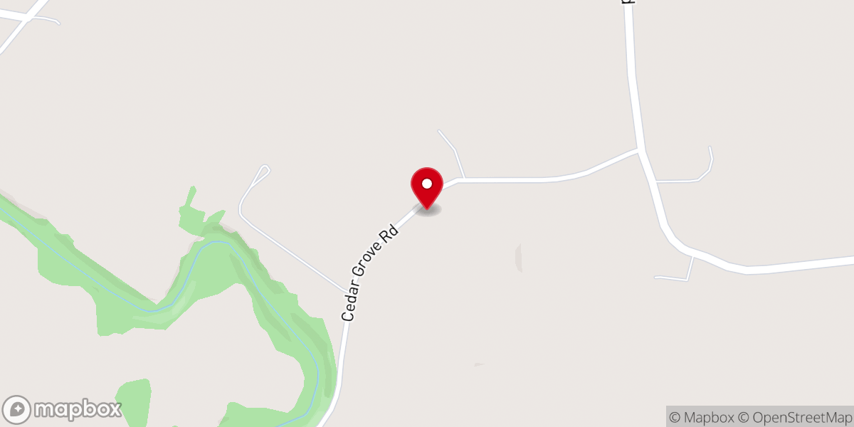 Map showing location of Cedar Grove Baptist Church