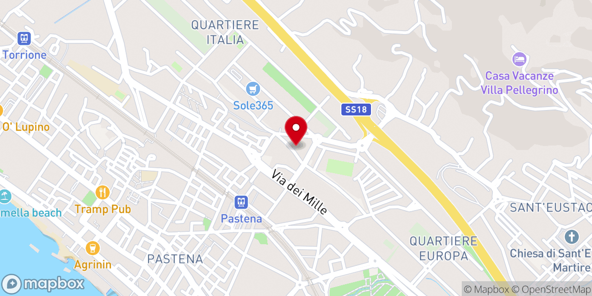 Map showing location of Centro Evangelico di Salerno- Chiesa evangelica