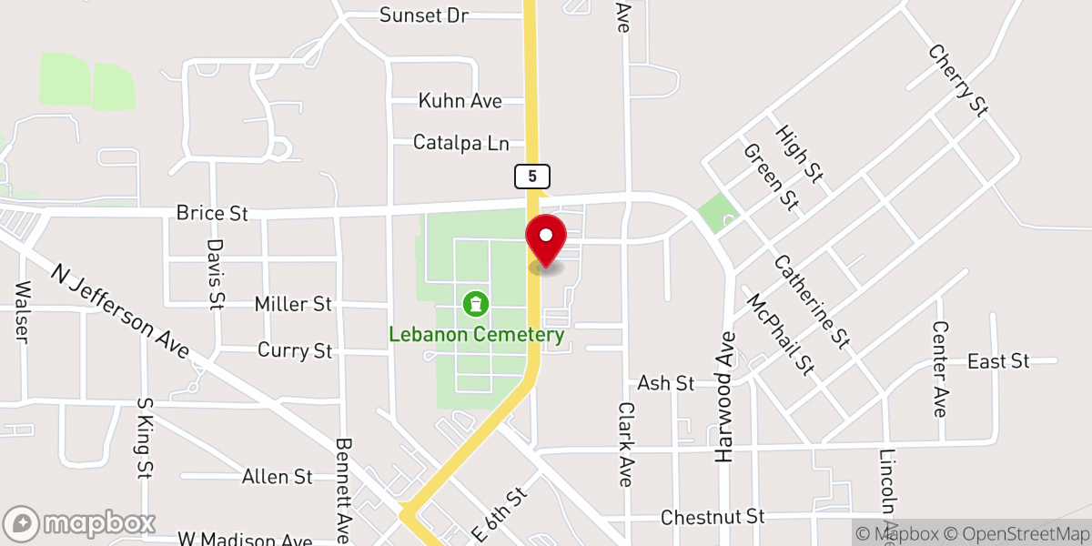 Map showing location of Heritage Baptist Church