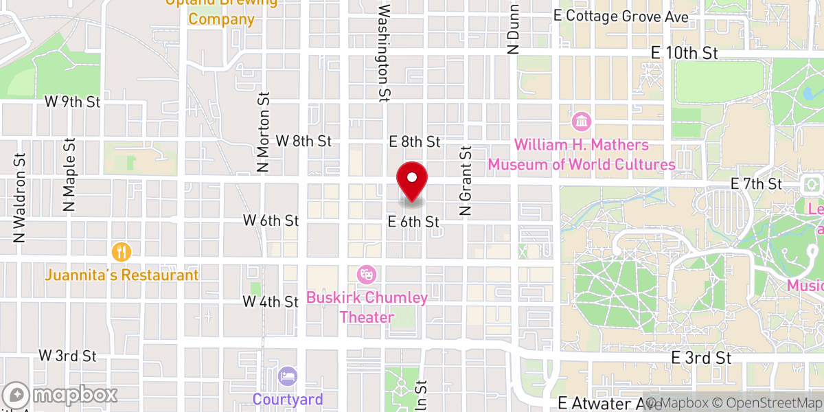 Map showing location of First Presbyterian Church