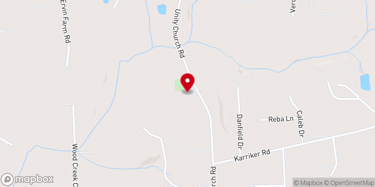 Map showing location of Unity United Methodist Church