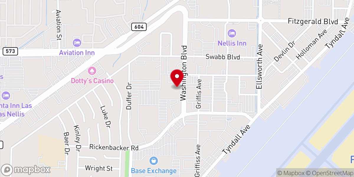 Map showing location of Nellis AFB Chapel