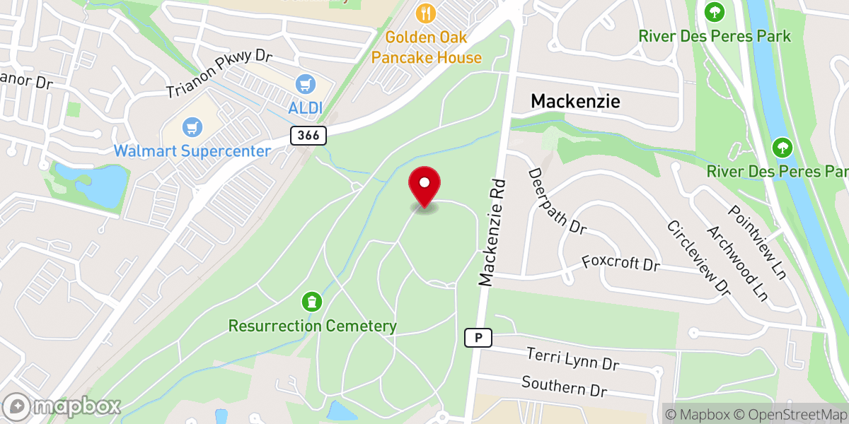 Map showing location of St. Vincent de Paul Chapel