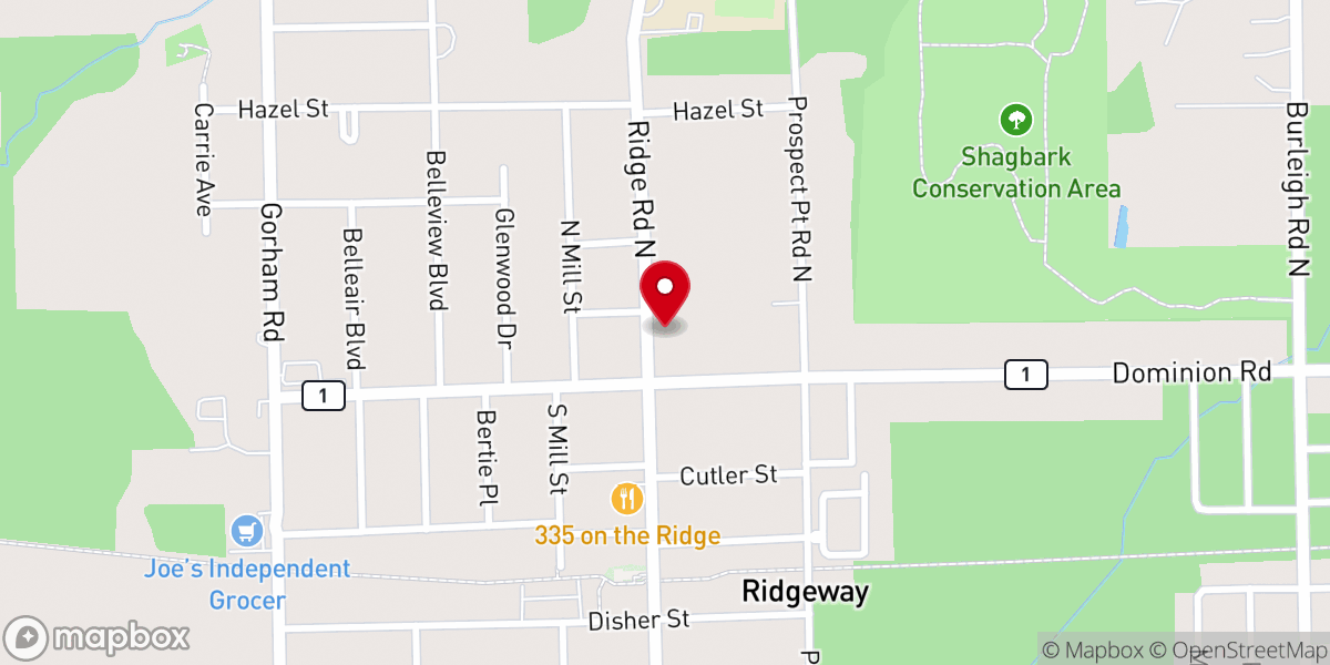 Map showing location of Fort Erie Historical Museum