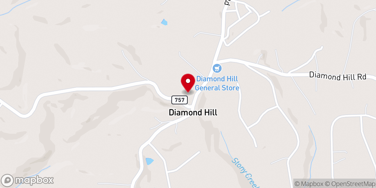 Map showing location of Diamond Hill Baptist Church