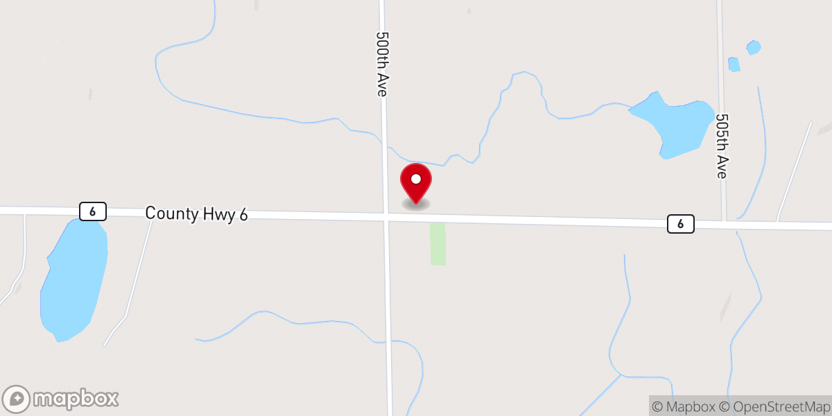 Map showing location of North Effington Church