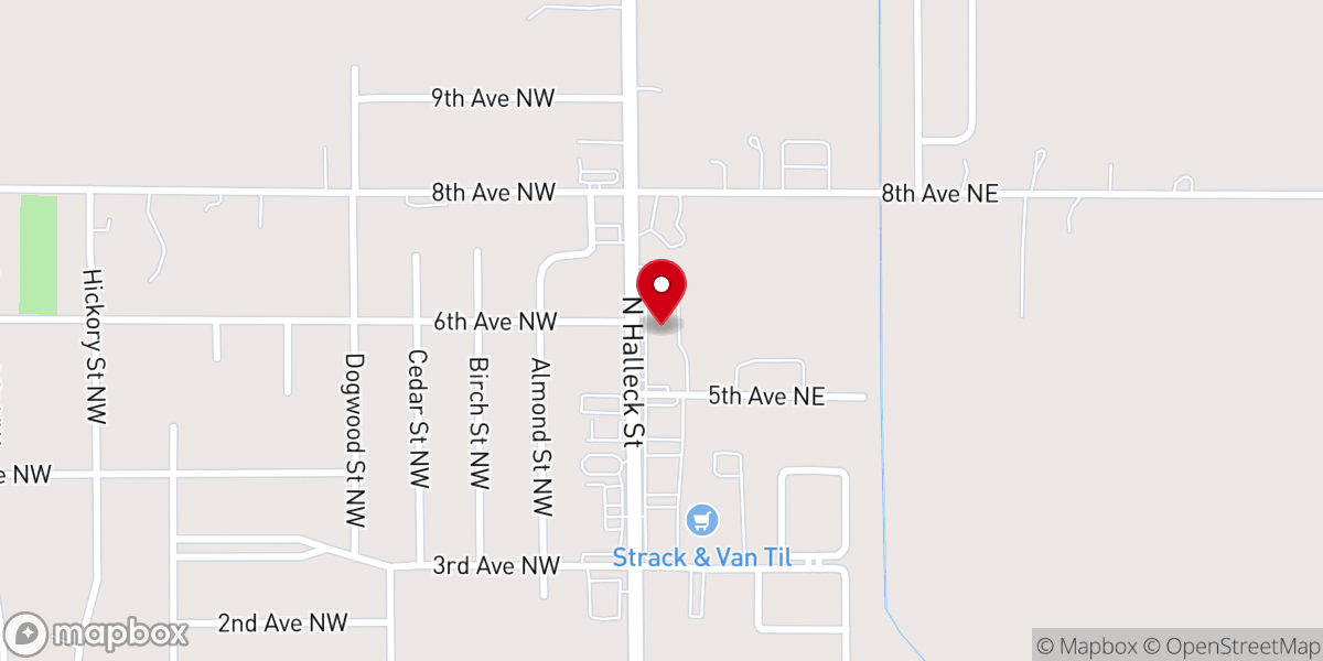 Map showing location of Hillside Ace Hardware