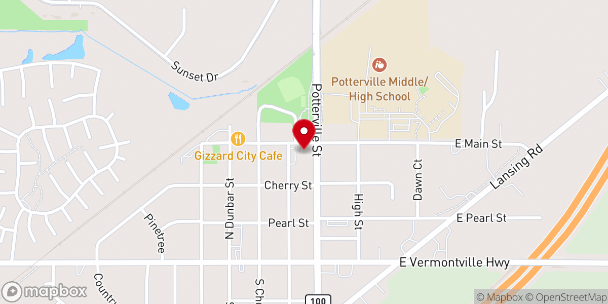 Map showing location of Potterville Housing Commission
