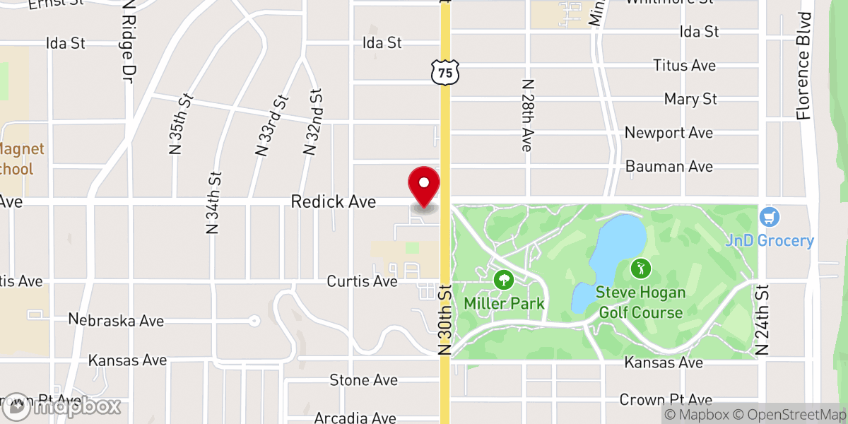 Map showing location of Trinity Lutheran Church