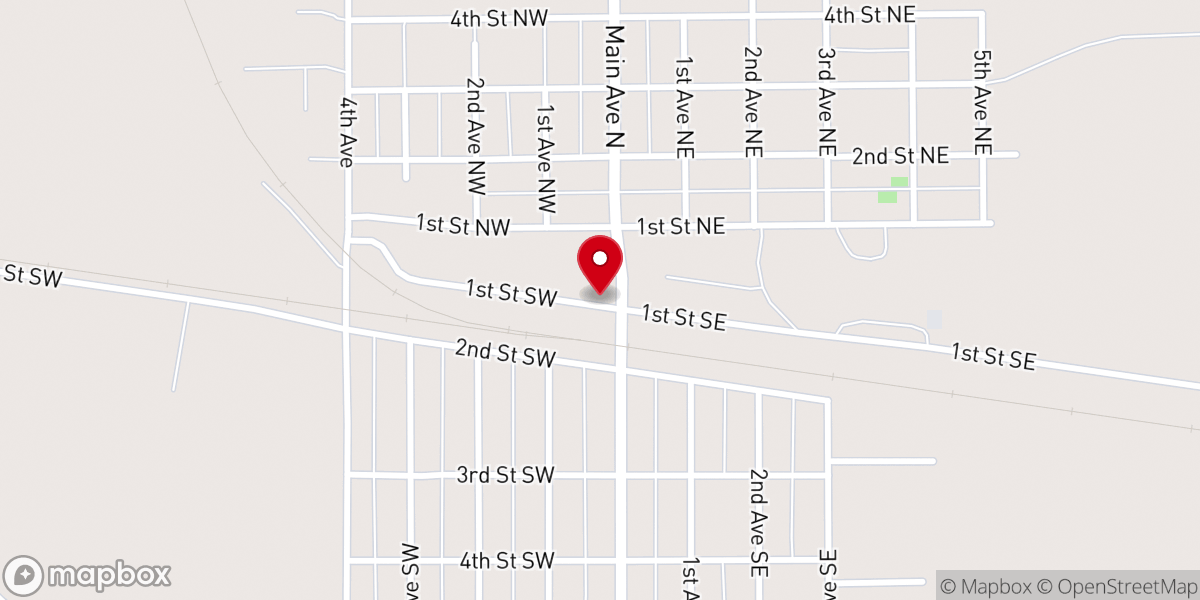 Map showing location of Hankinson Community Center