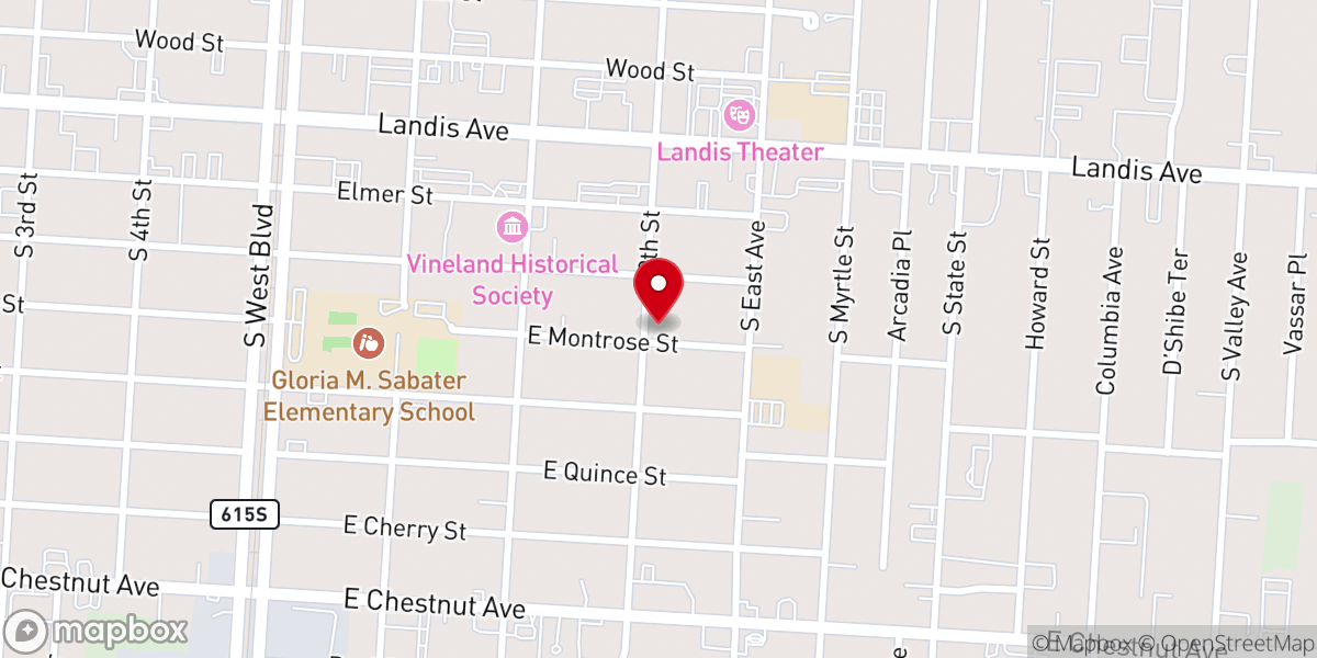 Map showing location of Catholic Charities