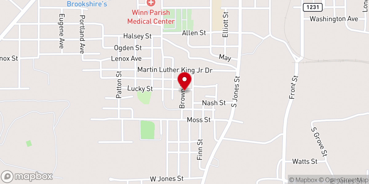 Map showing location of Mt Olive Baptist Church