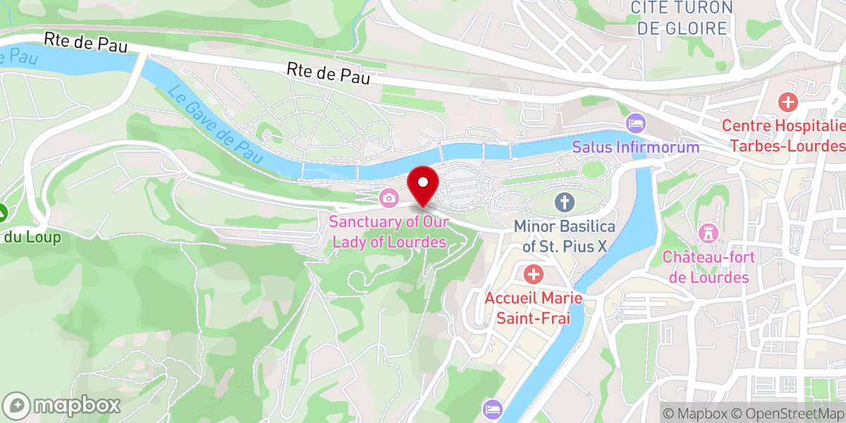 Map showing location of Viacrucis