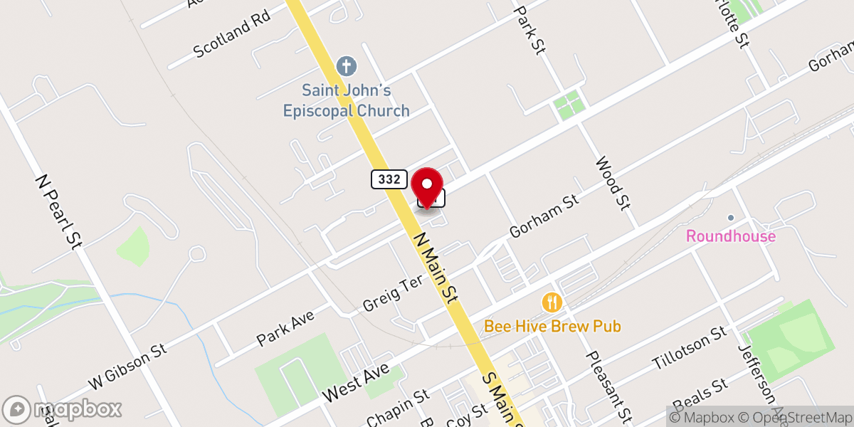 Map showing location of The United Church of Canandaigua