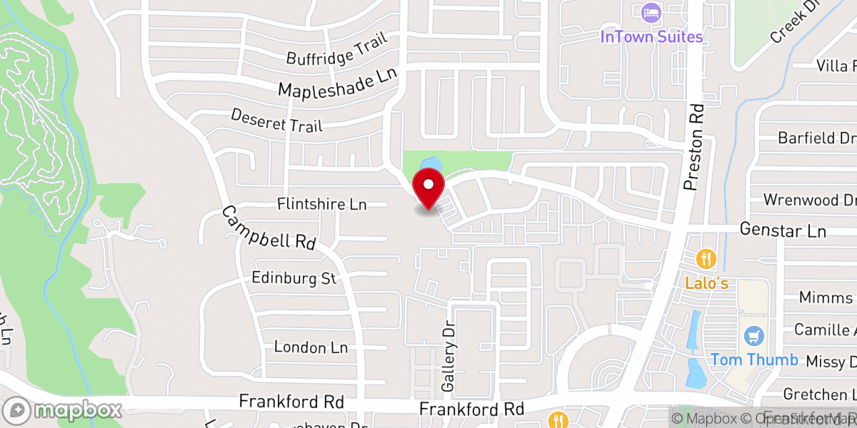 Map showing location of Bentwood Trail Presbyterian Church