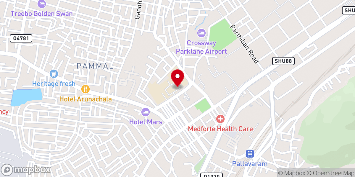 Map showing location of St. Francis Xavier's Church