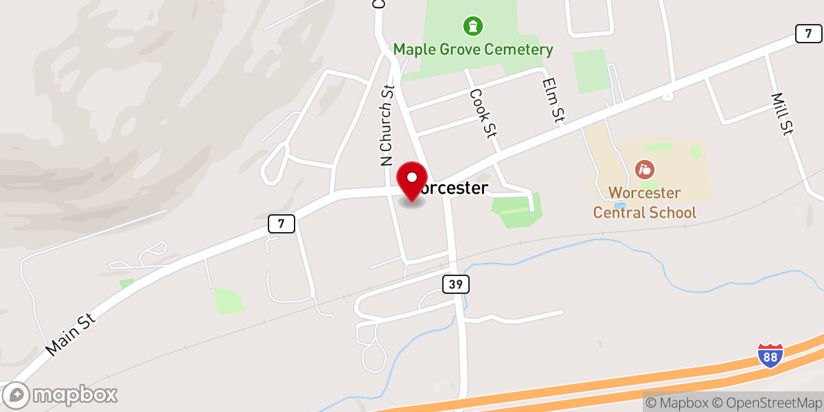 Map showing location of Second Baptist Church