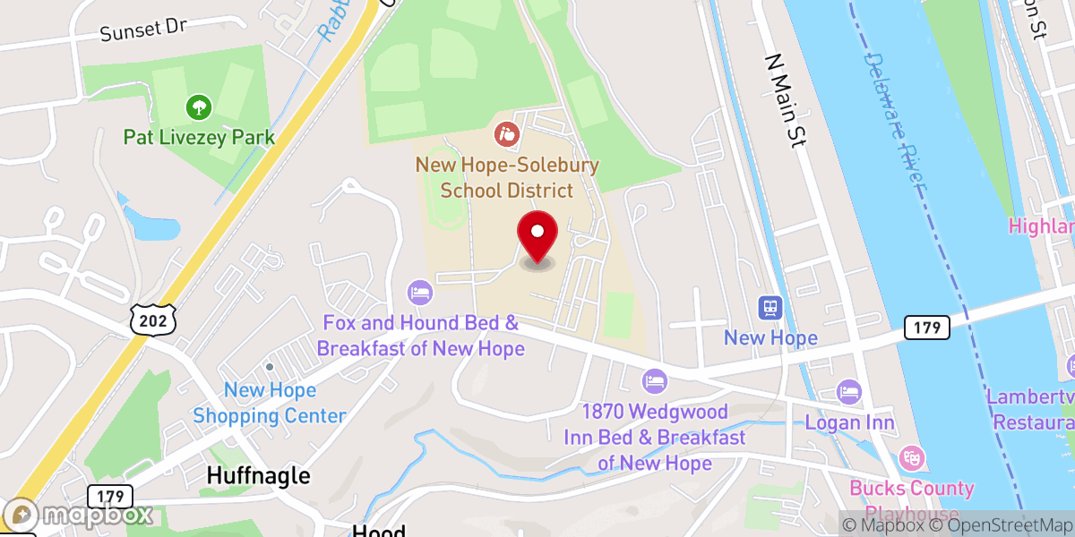 Map showing location of New Hope Arts and Crafts Festival