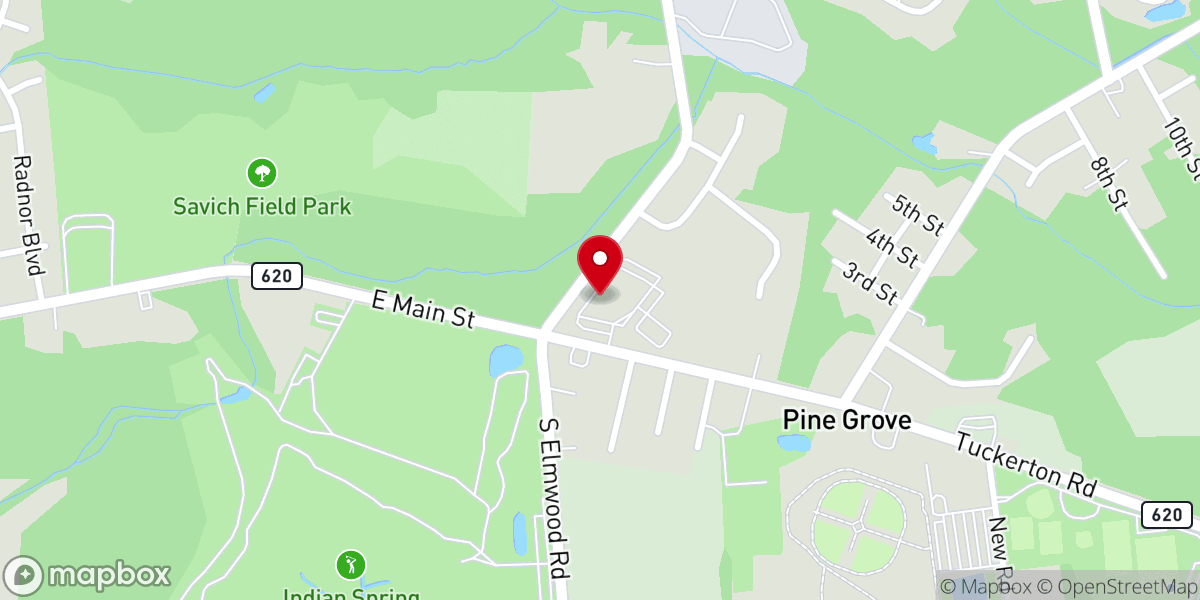 Map showing location of Marlton Assembly of God