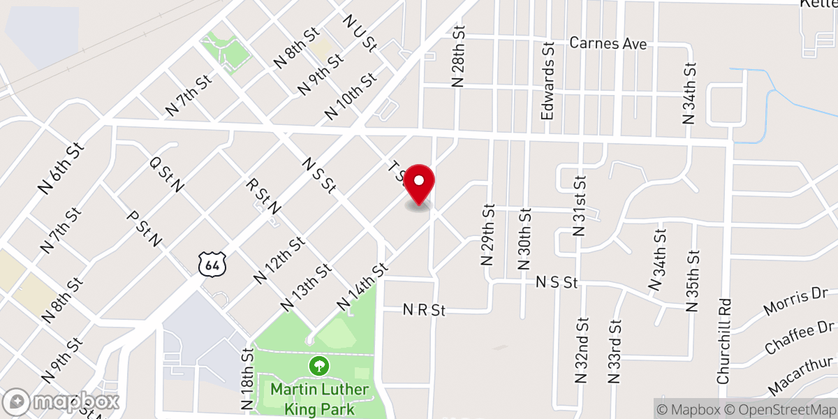 Map showing location of First Church of God in Christ