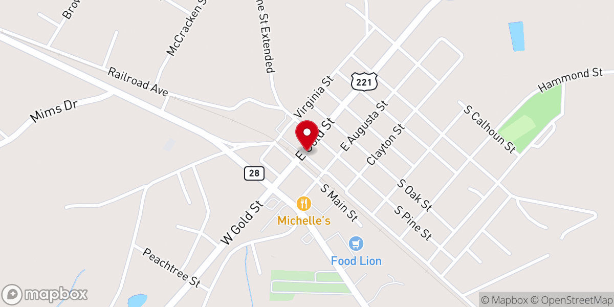Map showing location of McCormick County Chamber Of Commerce & Visitor Center