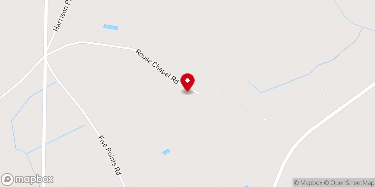 Map showing location of Rouse's Chapel Church