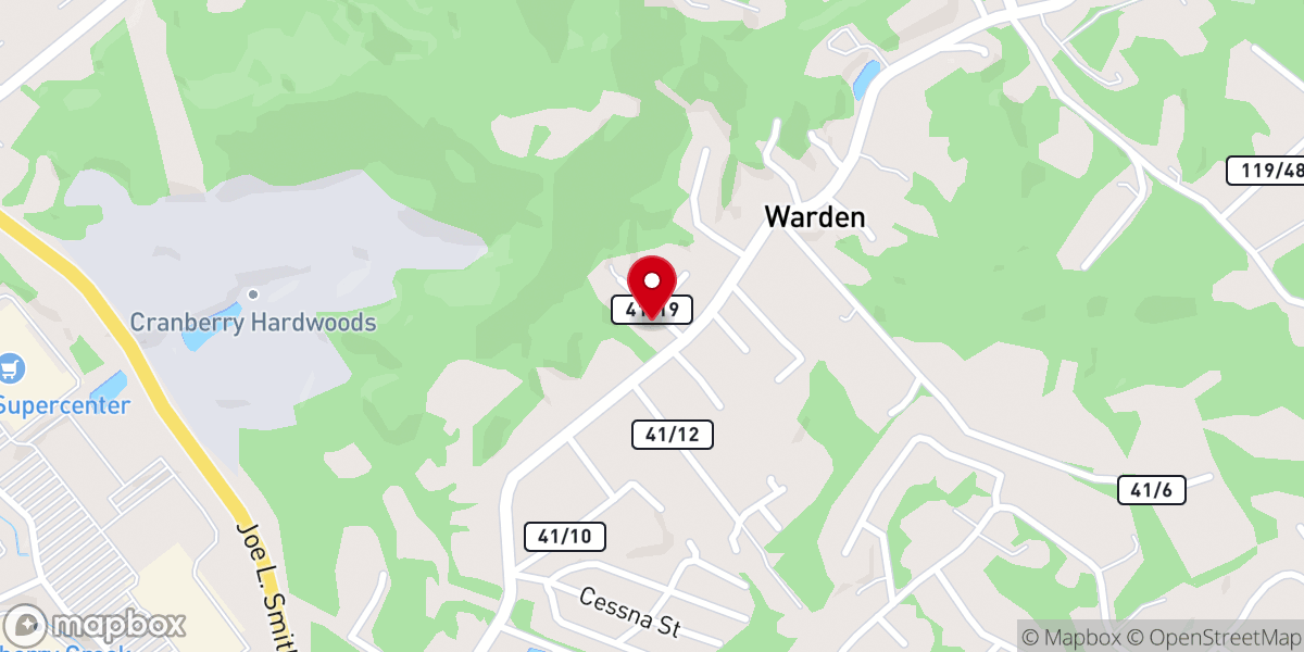 Map showing location of Stanaford Road Baptist Church