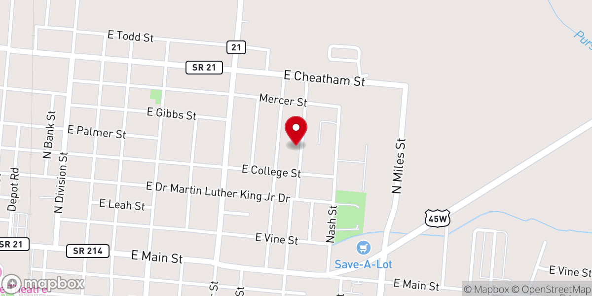 Map showing location of Shiloh Missionary Baptist Church