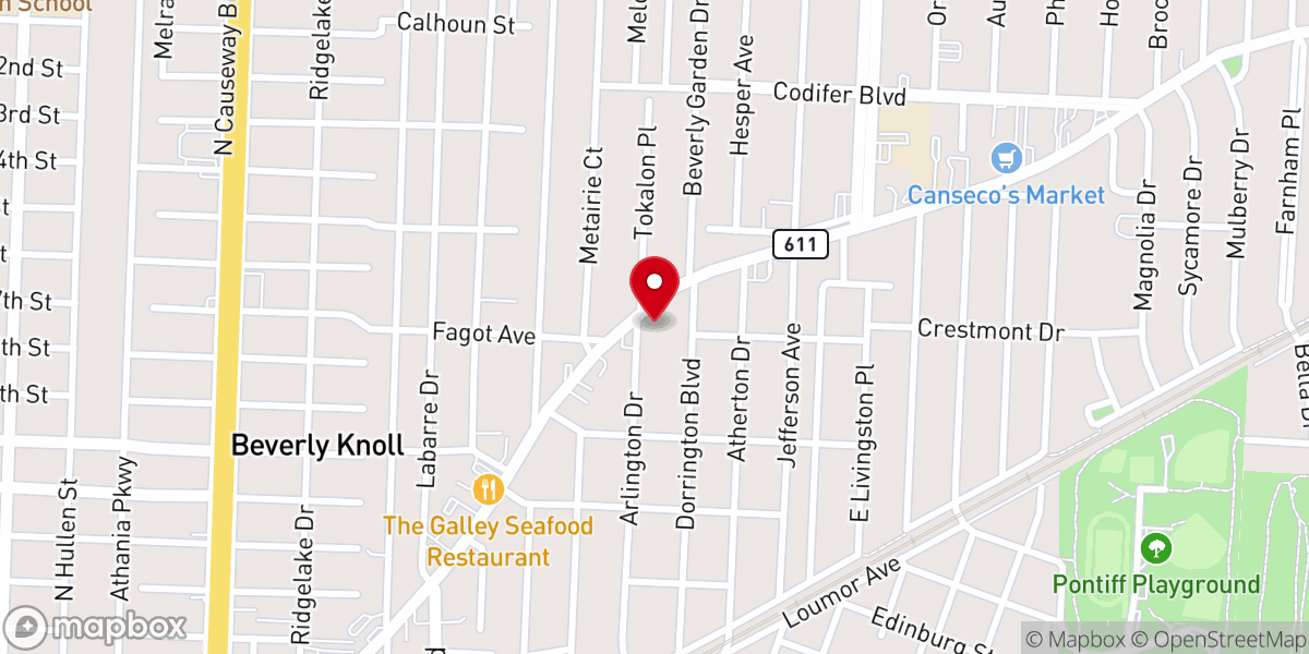 Map showing location of St Martin's Episcopal Church