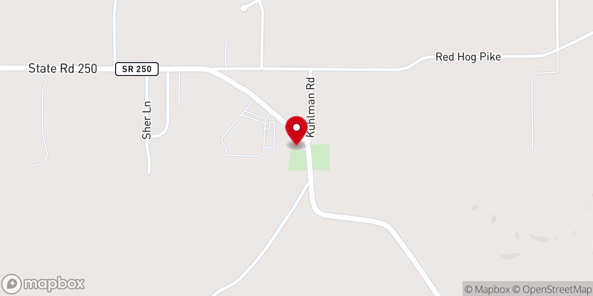 Map showing location of New Liberty Baptist Church