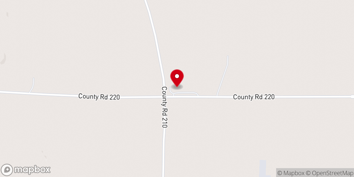 Map showing location of Richland Baptist Church