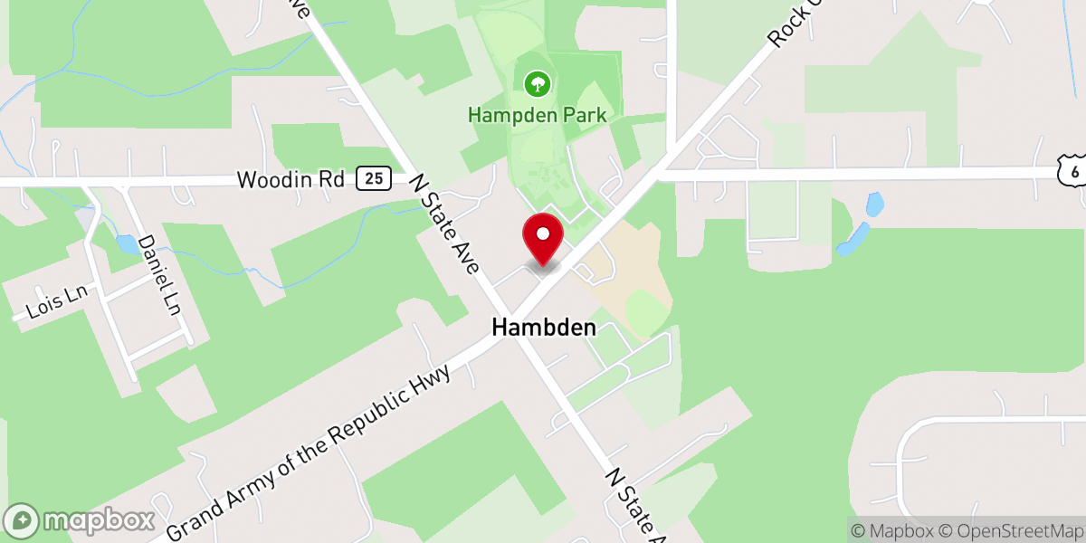Map showing location of Hambden Congregational Church