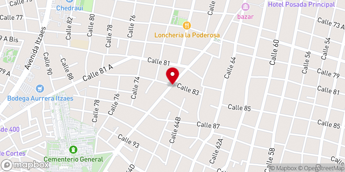 Map showing location of La ermita