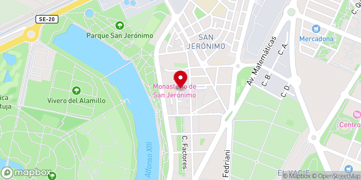Map showing location of Monasterio de San Jerónimo