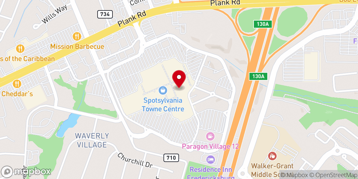 Map showing location of Fredericksburg Christian Store
