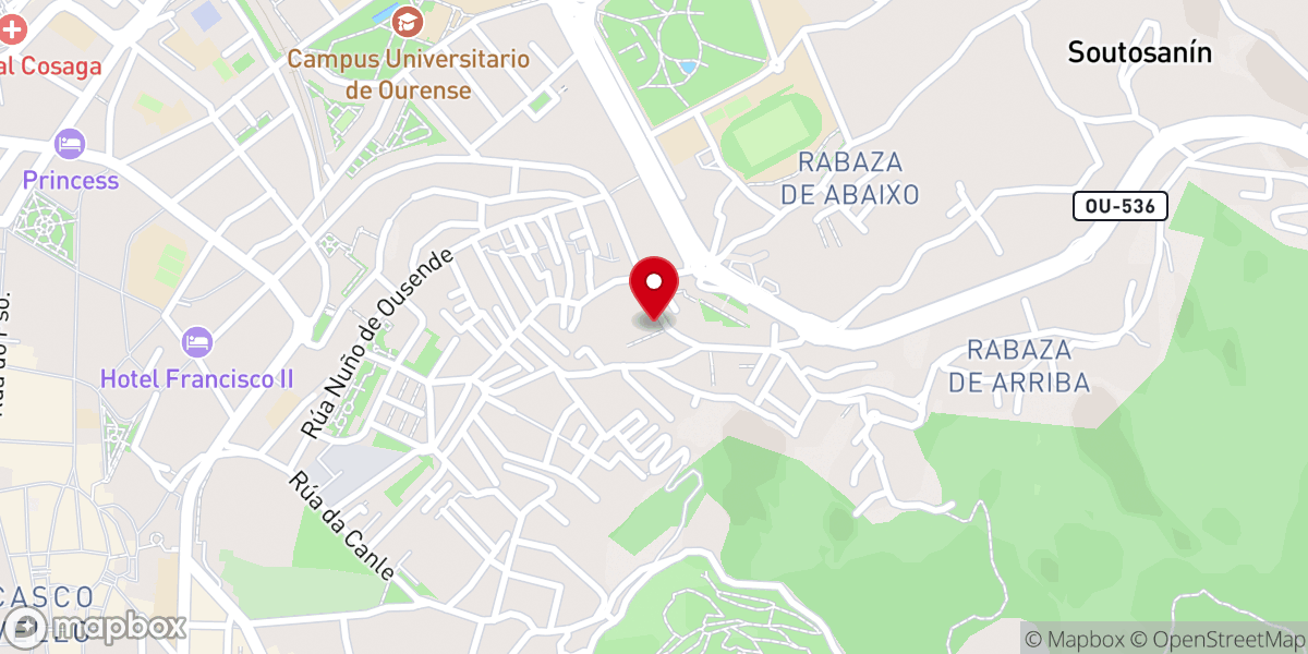 Map showing location of IPUE Ourense - Iglesia Pentecostal Unida en Europa