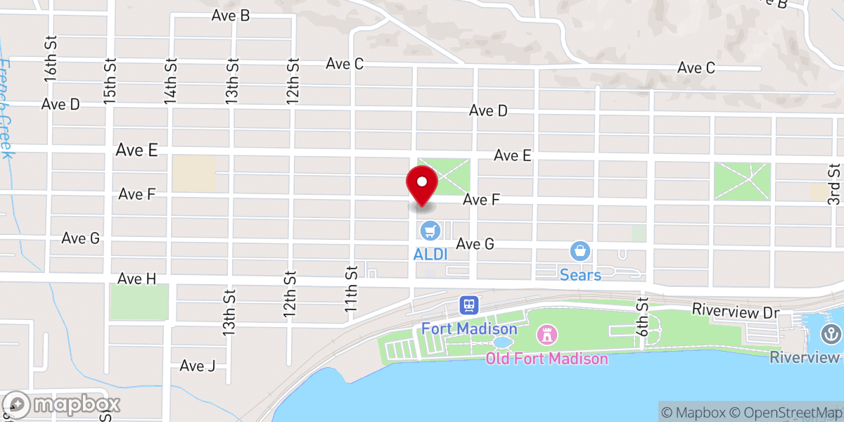 Map showing location of First Christian Church