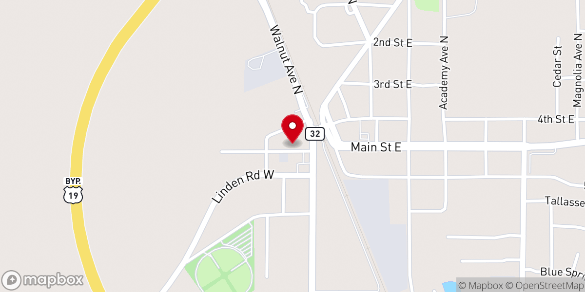Map showing location of Leesburg Church of Christ