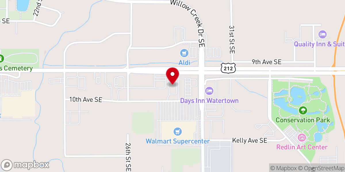 Map showing location of Hampton Inn & Suites Watertown