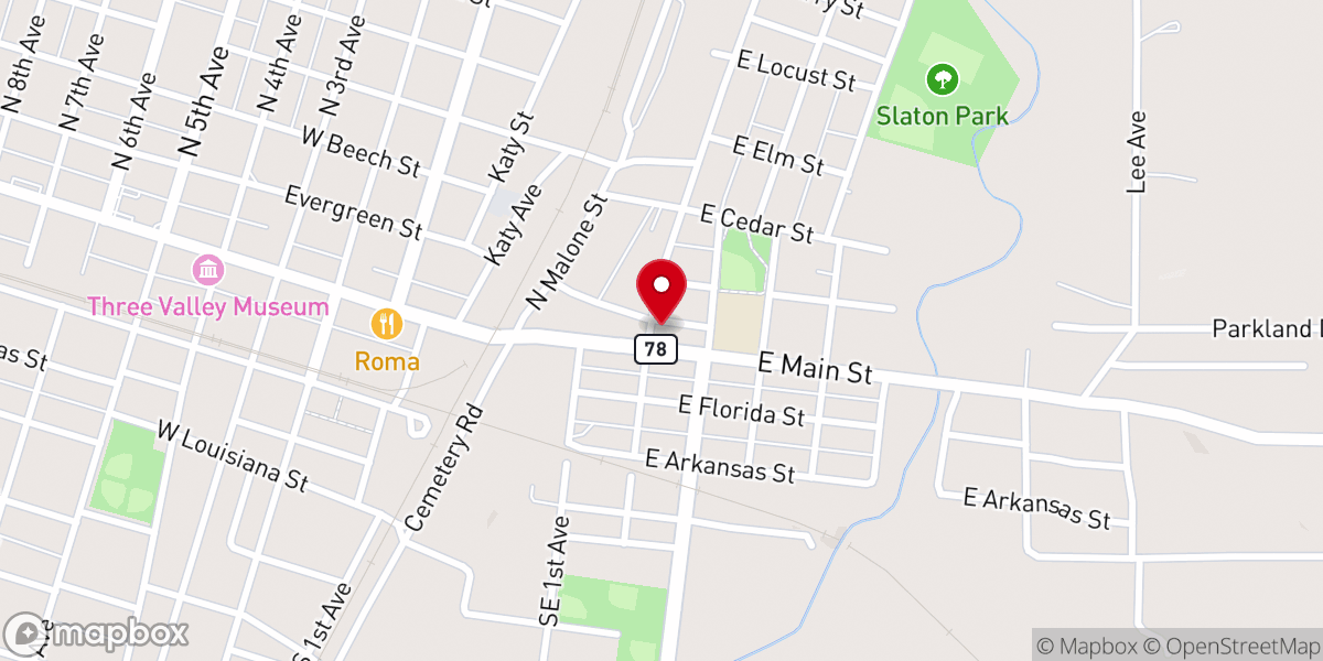 Map showing location of Grace Baptist Church