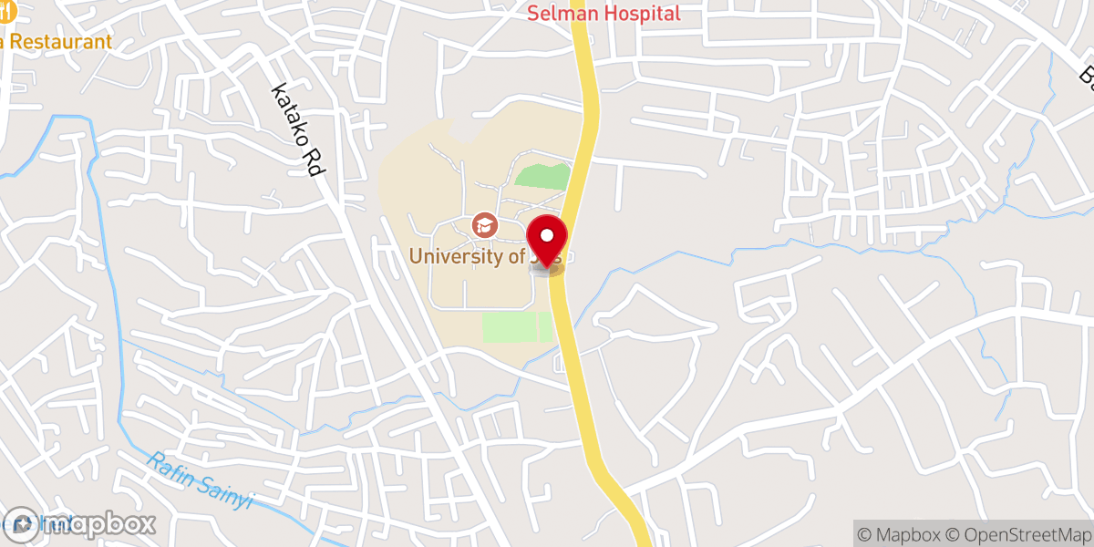 Map showing location of Baptist High School, Jos