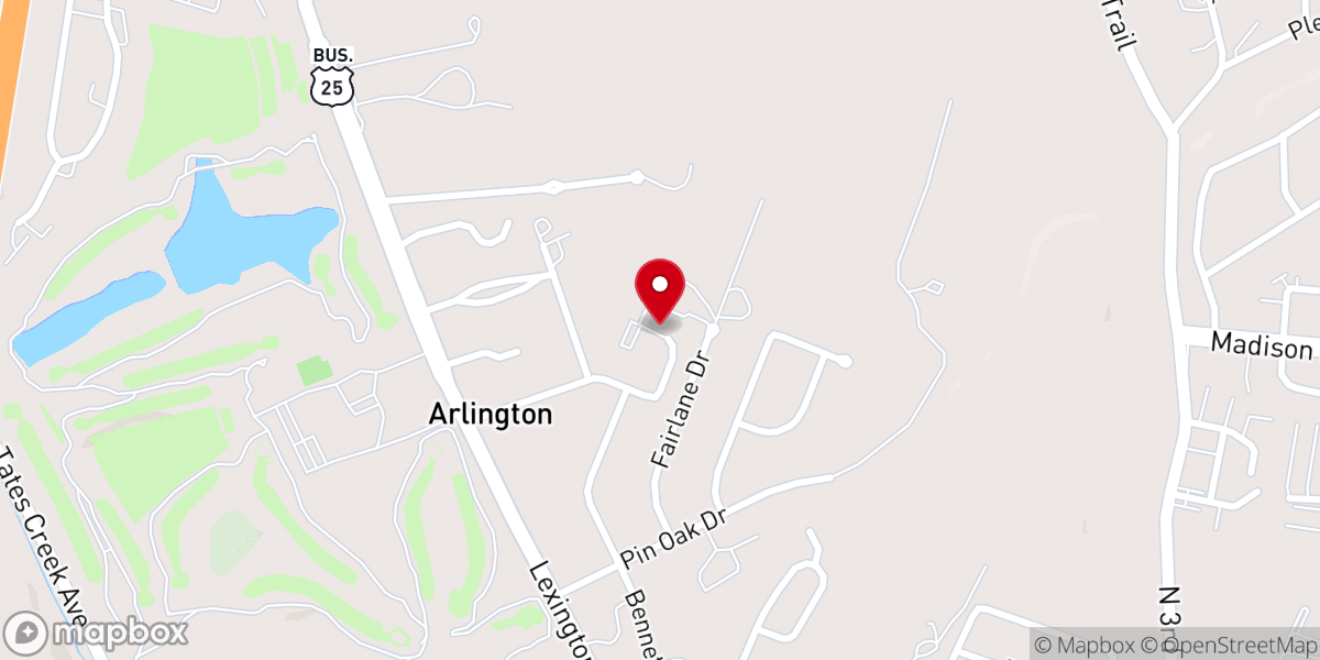 Map showing location of Westside Christian Church